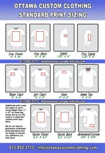Print Locations – Custom T-Shirt Printing & Embroidery